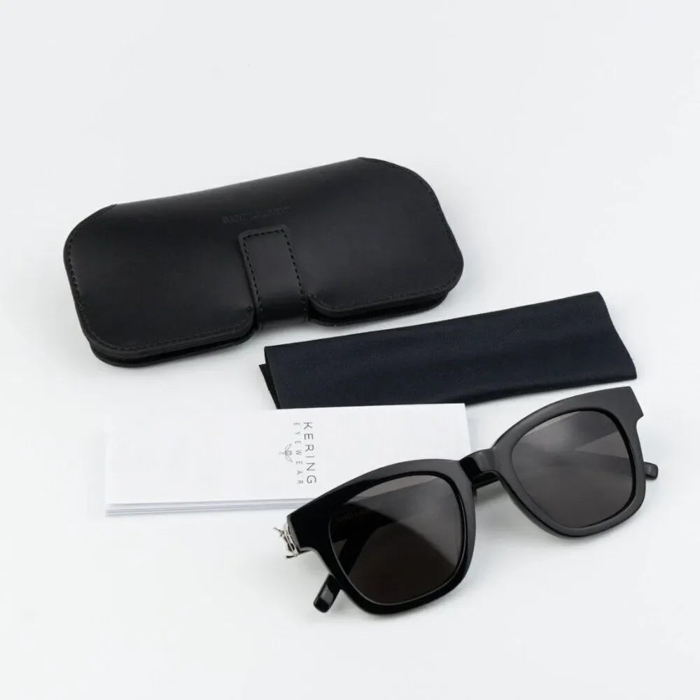 NEW Saint Laurent SLM124 001 Black Grey Square Men Sunglasses